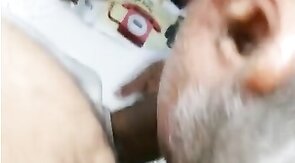 60-Year-Old Rustic Daddy Gives Me a Blowjob in a Public Bathroom