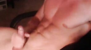 Muscular Webcam Man Jerks Off and Cums Hard