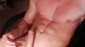 Muscular Webcam Man Jerks Off and Cums Hard
