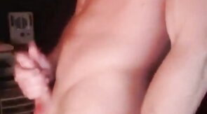 Muscular Webcam Man Jerks Off and Cums Hard