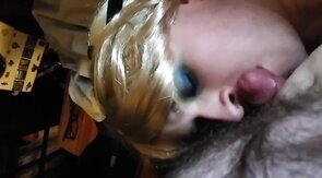 Sissy Takes a Facial from Big Cock Bareback