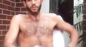 Big-cock amateurs masturbating outdoors