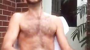 Big-cock amateurs masturbating outdoors