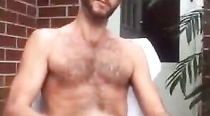 Big-cock amateurs masturbating outdoors