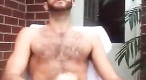 Big-cock amateurs masturbating outdoors