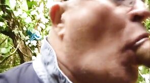 Big Cocks Cruising: Outdoor Foursome Blowjob