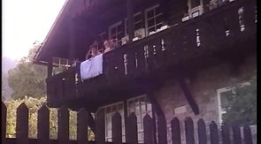 Good-looking pal is getting anally fucked on the balcony