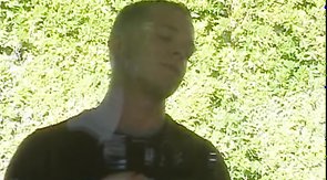 Male with perfect round butt is riding on a hard wiener