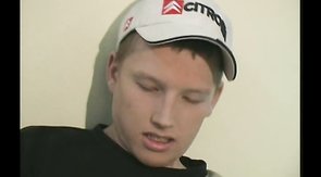 Sexy soloing twink is playing with his hard cock