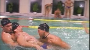 Sexy swimmers are sucking each other's wieners