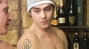 Two lustful bartenders are fucking at the bar stand