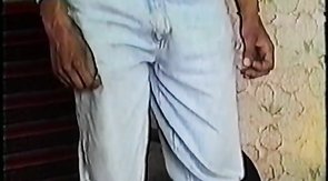 Adorable young man is wanking his boner