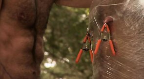 Roped boyfriend gets fucked in his tight anal hole