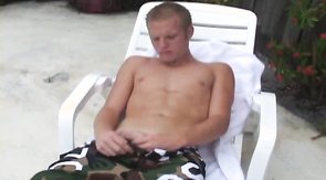 Sexy young soloist jerks off his hard sausage