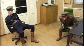 Amazingly perverted officers are sucking each other's dicks