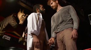 Bearded males are sucking each other's hard cocks