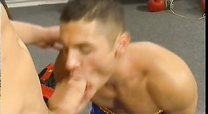 Good-looking cocksuckers are relaxing after the workout