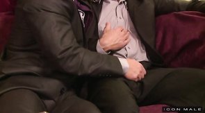 Icon Male gentlemen are having oral sex after getting drunk