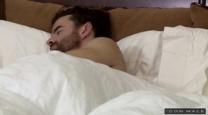 Bearded Icon Male are kissing in the bedroom