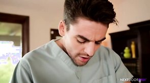 Adorable cocksucker is falling on the knees and starting to suck