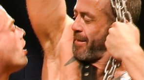 Hardcore bald cocksucker blows a dominator's boner