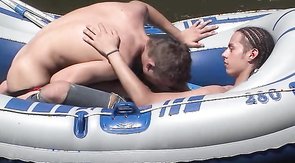 Awesome outdoor oral sex in the boat