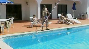 Innocent young men are relaxing under the sun