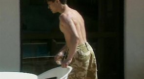 Beautiful young boys are swimming naked