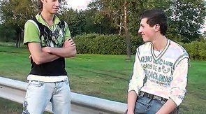 Shameless young men are having a really sweet oral sex