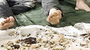 Boyfriends are having their first food fetish experience