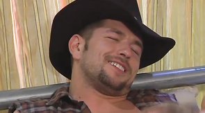 Sweet cowboy is getting a good blowjob