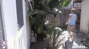 Tattooed athlete is getting down and taking a boner