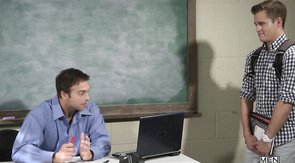 Young stud is giving a morning head for a teacher