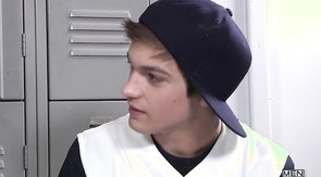 Sex-loving team mates are sucking a trainer's dick