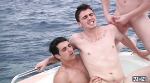 Dick-loving pal fucked from the both sides on a boat