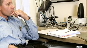 Policeman seduced a young man in the bedroom