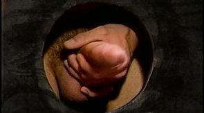 Amazing gloryhole action of two lustful dicksuckers