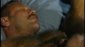 Hardcore daddy fucked a sexy hunk on a blue bed