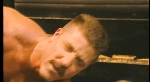 Man with mustache gets fucked in the garage