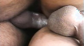 Angelic anal sex action of two black men on the grass