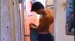 Amazing muscled soloist is trying to squeeze some jizz