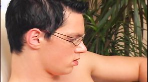 Nerdy pal is trying hard to make his lover cum