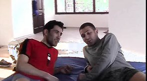 Black-haired man is giving an awesome blowjob