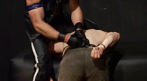 Cock-sucking slave gives a wet deepthroat