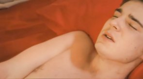 Boyfriends fucks in the missionary pose on a red bed