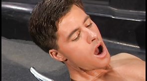 Stunning anal 3some in the garage with dildos