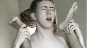 Big-dicked dude plowing that tight ass on camera