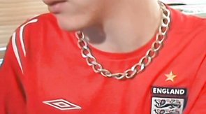 Hung England fan masturbating on his webcam