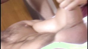 Hung dudes fucking each other's asses on a bed