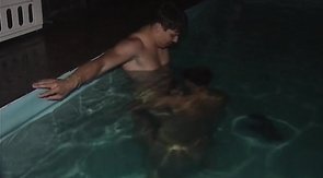 Twinks sucking cocks in the swimming pool